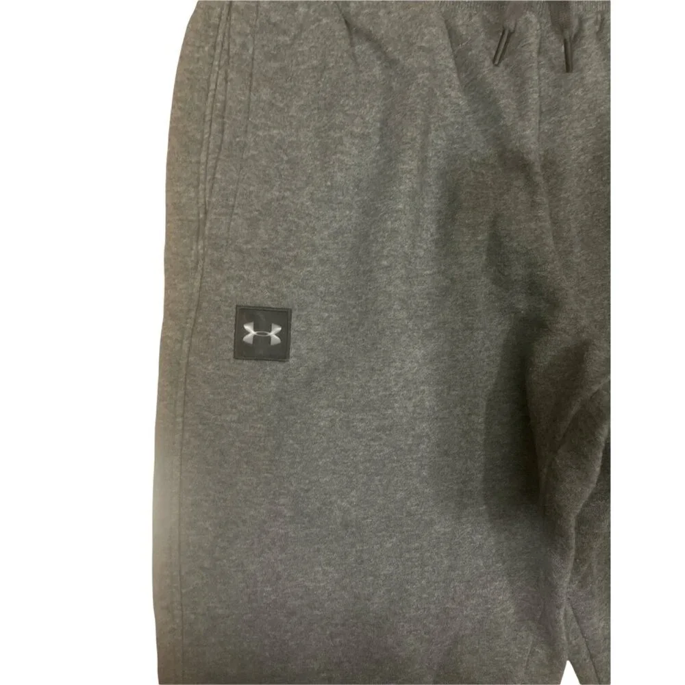 UNDER ARMOUR RIVAL FLEECE joggers MENS medium gray with pockets - Picture 2 of 6